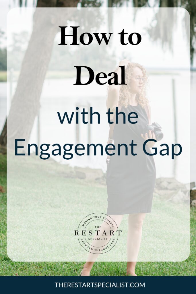Meredith Ryncarz with the words wedding engagement gap